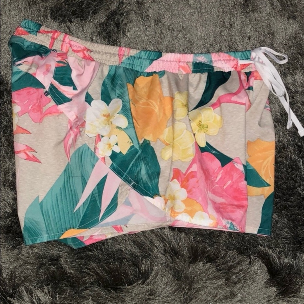 Nike Floral Athletic Shorts in Pink, Teal, Yellow - Picture 5 of 5